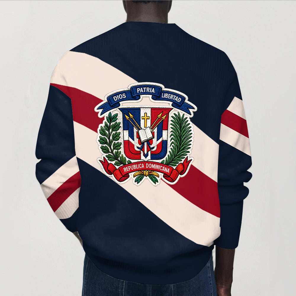 Dominican Republic Pride - Personalized Expats Cardigan Sweater