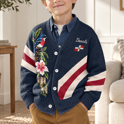 Dominican Republic Pride - Personalized Expats Cardigan Sweater