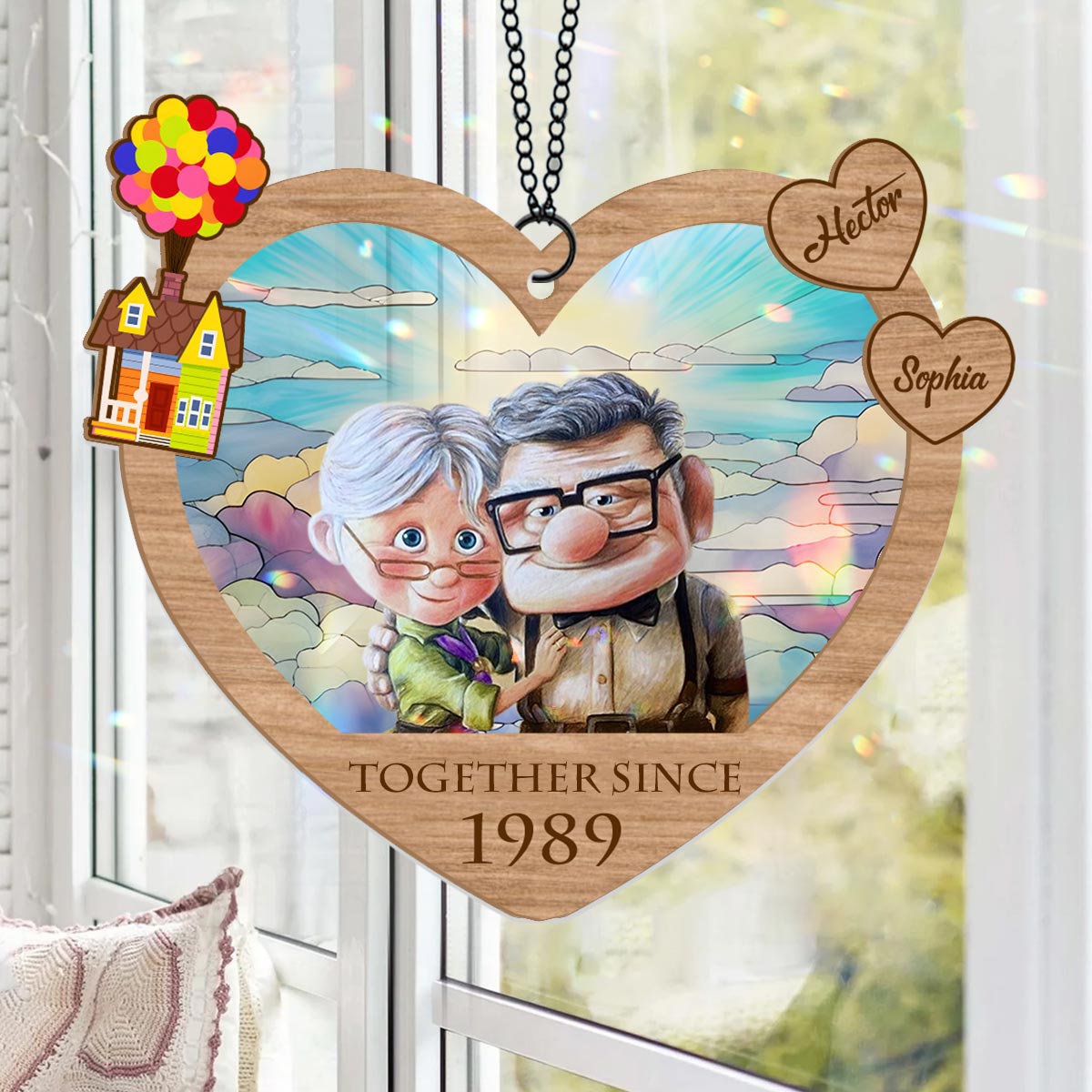 Together Since - Personalized Mouse 2 Layered Window Hanging Suncatcher