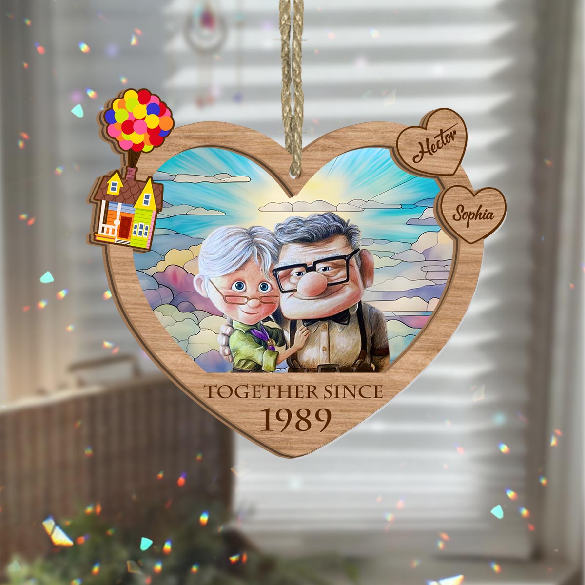 Together Since - Personalized Mouse 2 Layered Window Hanging Suncatcher