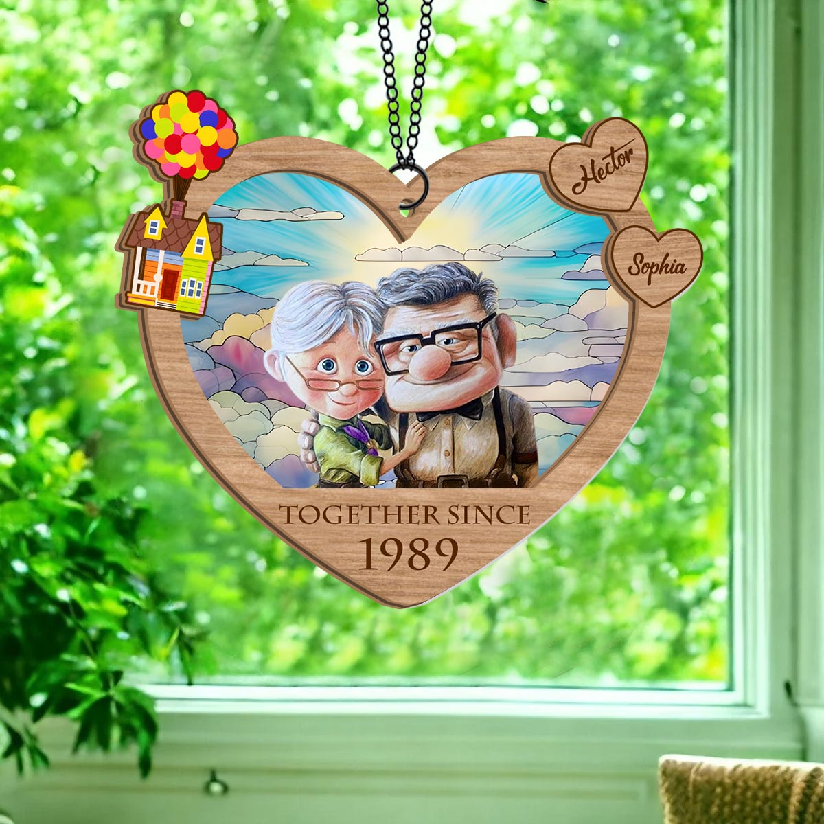 Together Since - Personalized Mouse 2 Layered Window Hanging Suncatcher