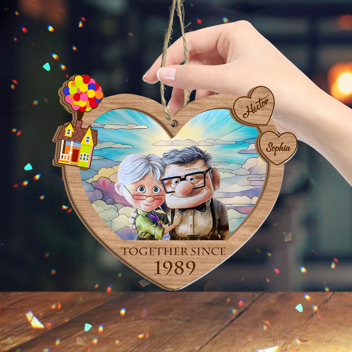 Together Since - Personalized Mouse 2 Layered Window Hanging Suncatcher