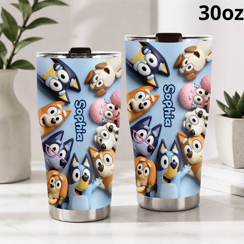 Friends - Personalized Blue Dog Tumbler