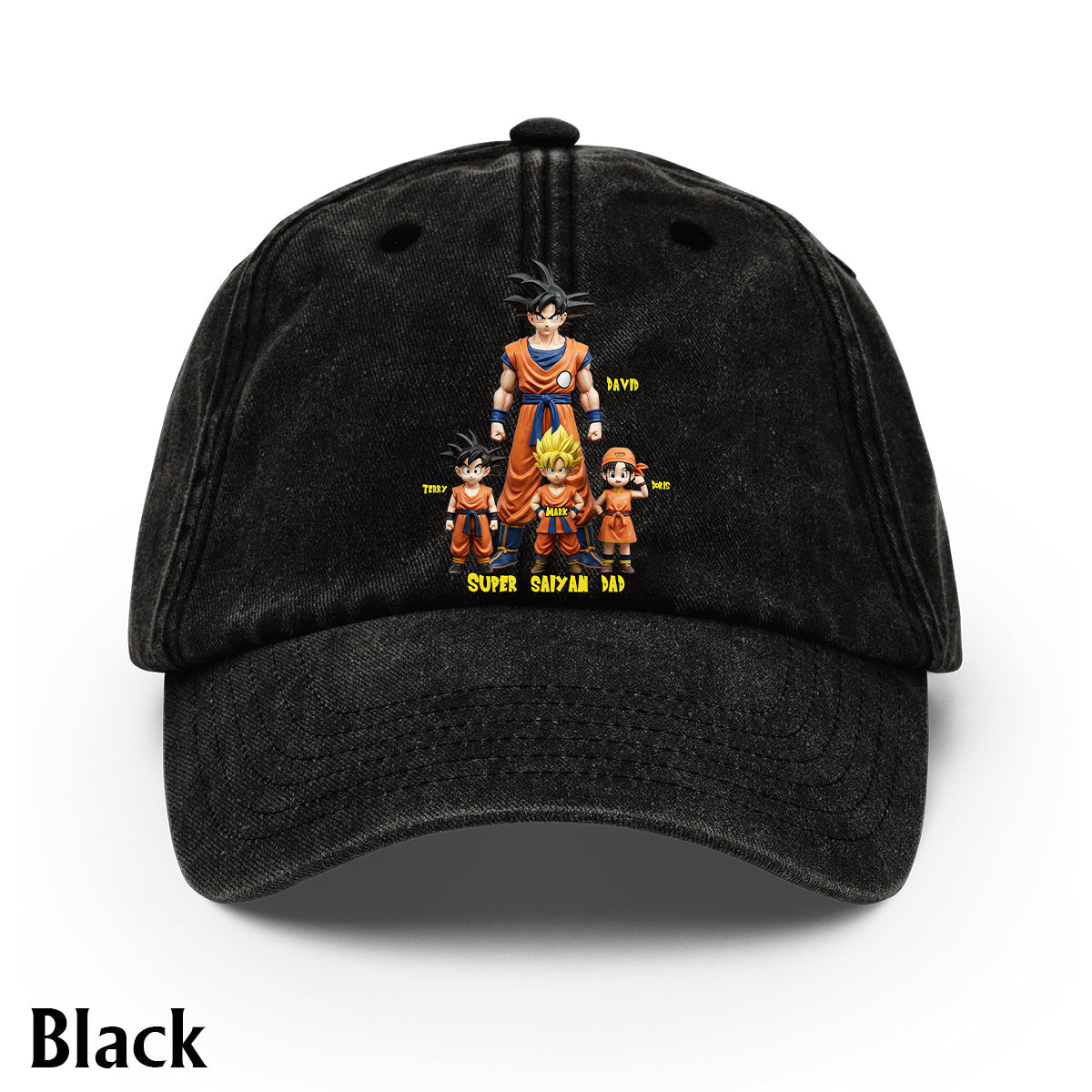 Super Dad - Personalized Seven Balls Washed Denim Cap