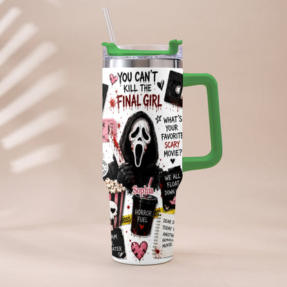 Horror Movie Fans - Personalized Horror Character Tumbler With Plush Charm