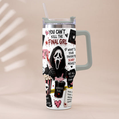 Horror Movie Fans - Personalized Horror Character Tumbler With Plush Charm