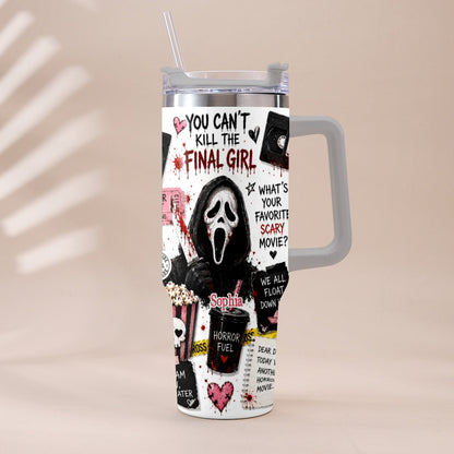 Horror Movie Fans - Personalized Horror Character Tumbler With Plush Charm