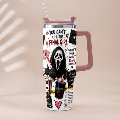 Horror Movie Fans - Personalized Horror Character Tumbler With Plush Charm