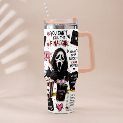 Horror Movie Fans - Personalized Horror Character Tumbler With Plush Charm