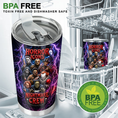 Horror Movies Fans Gift, Nutrtion Facts - Personalized Horror Character Tumbler