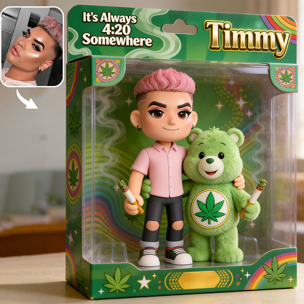 The Bear Who Doesn't Care - Personalized Weed Acrylic Display Box
