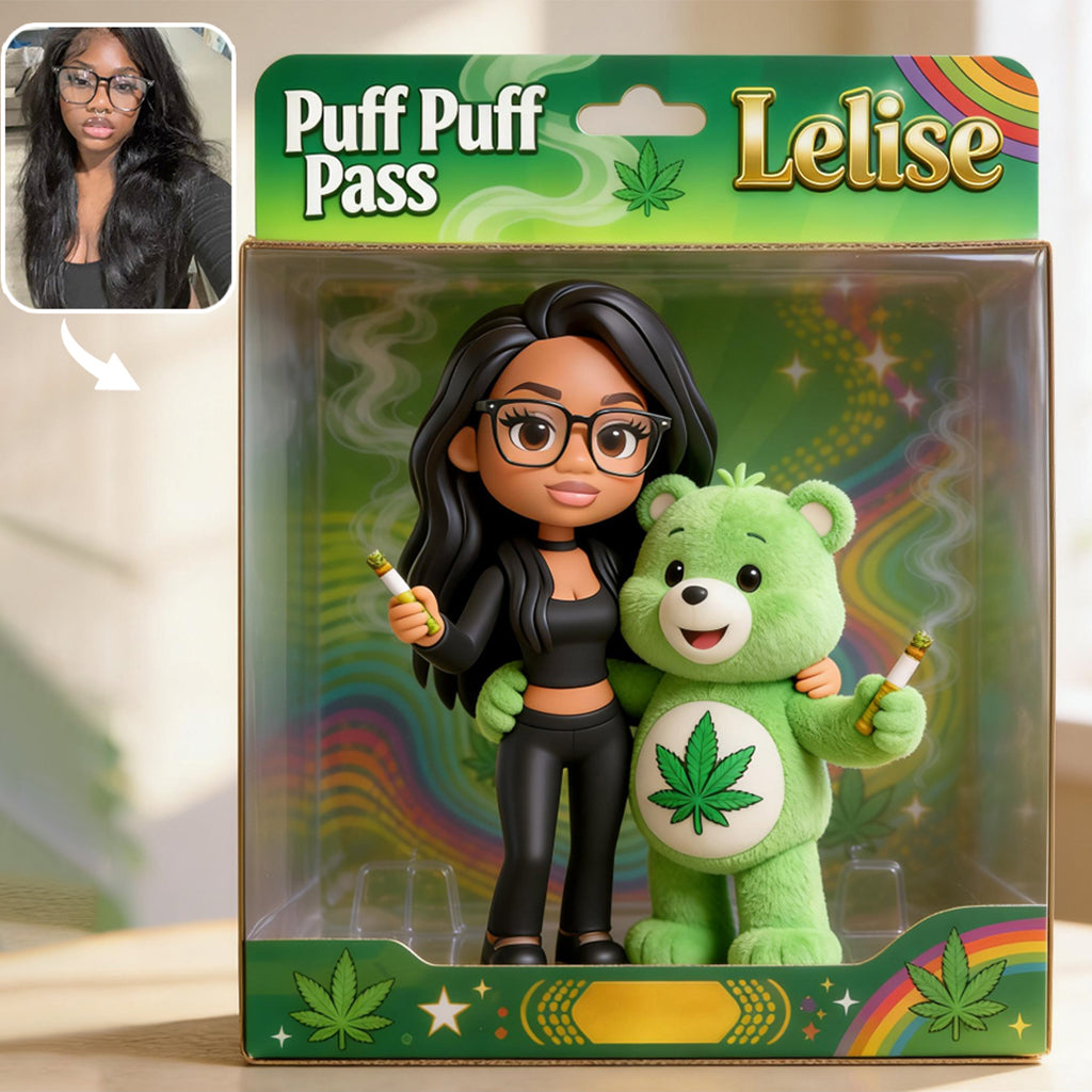 The Bear Who Doesn't Care - Personalized Weed Acrylic Display Box