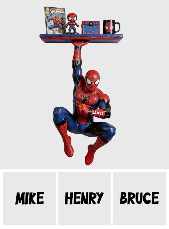 Friendly Neighborhood - Personalized Spider Wooden Floating Shelf