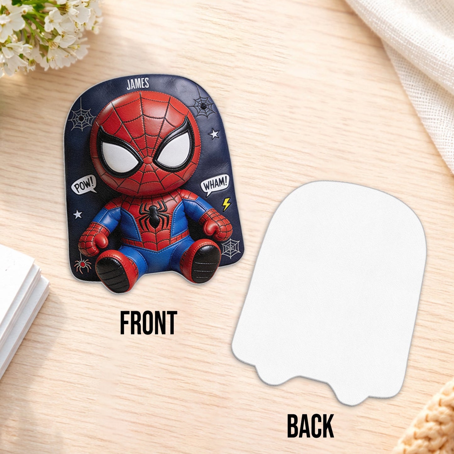 Little Hero Adventure - Personalized Spider Changeable Leather Patch Backpack