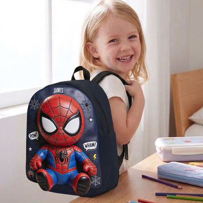 Little Hero Adventure - Personalized Spider Changeable Leather Patch Backpack