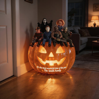 The Most Wonderful Time Of The Year - Personalized Horror Character Solar Acrylic Light