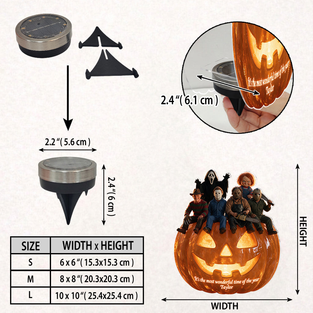 The Most Wonderful Time Of The Year - Personalized Horror Character Solar Acrylic Light