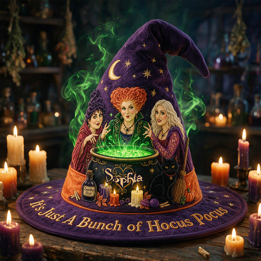 Halloween Time - Personalized Three Witches Quilt Witch Hat
