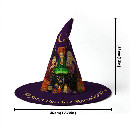 Halloween Time - Personalized Three Witches Quilt Witch Hat