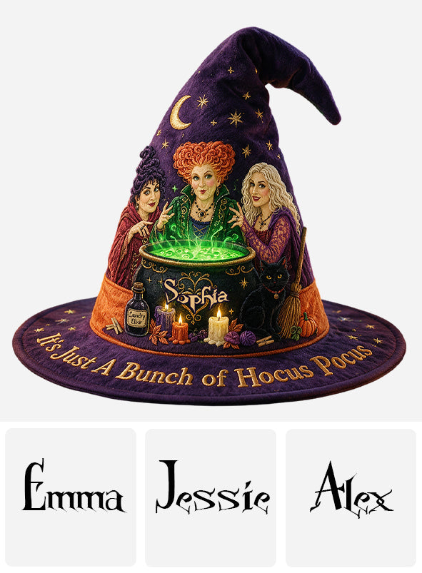 Halloween Time - Personalized Three Witches Quilt Witch Hat