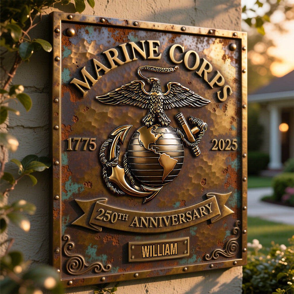 250th Anniversary - Personalized Veteran Cut Metal Sign