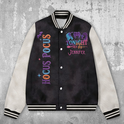 Tonight We Flight - Personalized Three Witches Varsity Jacket