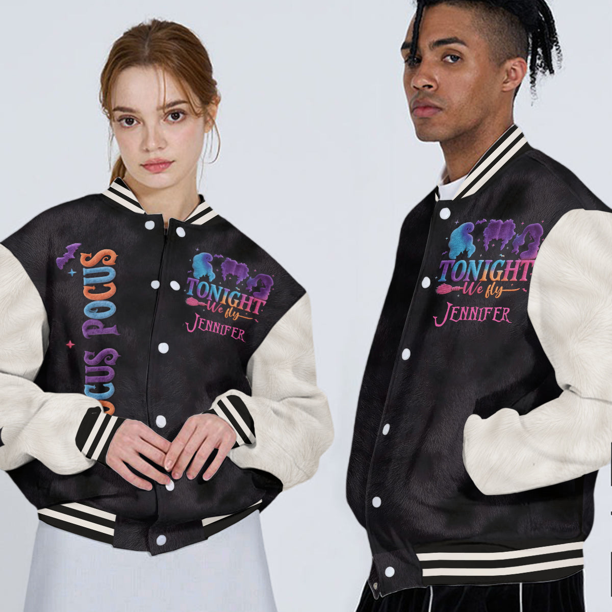 Tonight We Flight - Personalized Three Witches Varsity Jacket