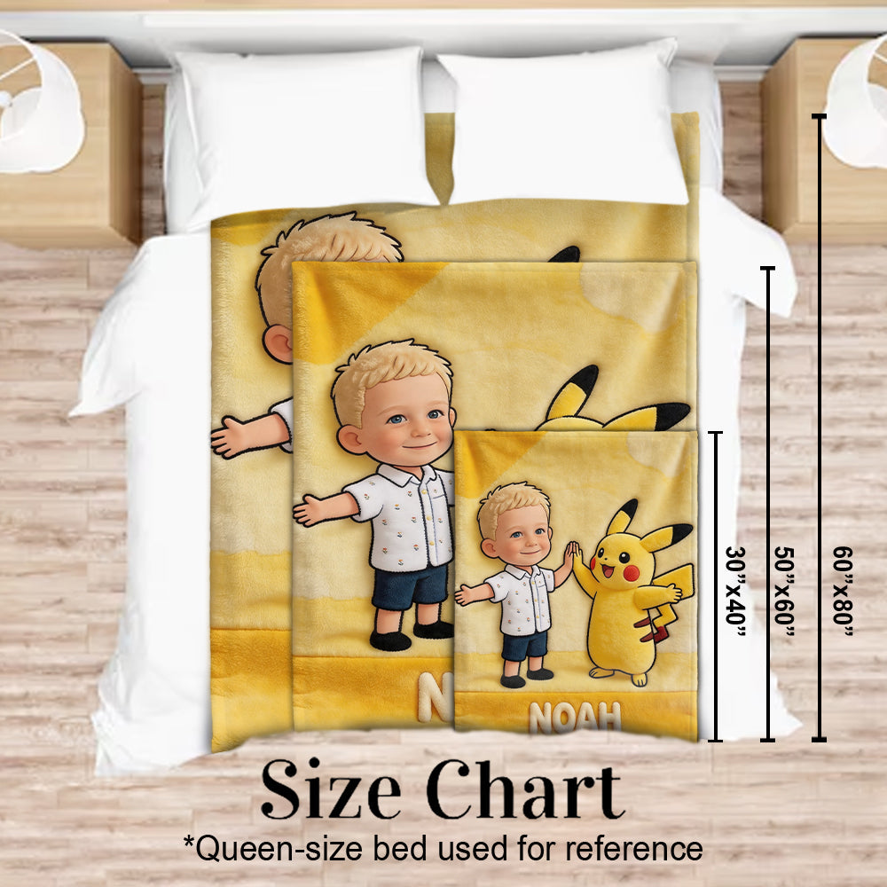 Cute Yellow Pika Mouse - Personalized Monster Trainer Blanket