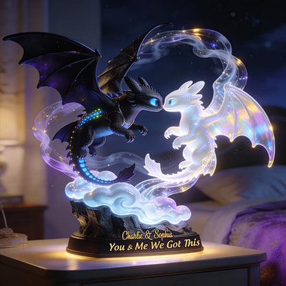 You & Me We Got This - Personalized Dragon Trainer Acrylic LED Night Light