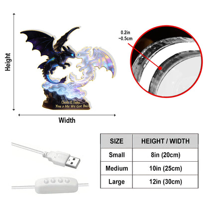 You & Me We Got This - Personalized Dragon Trainer Acrylic LED Night Light