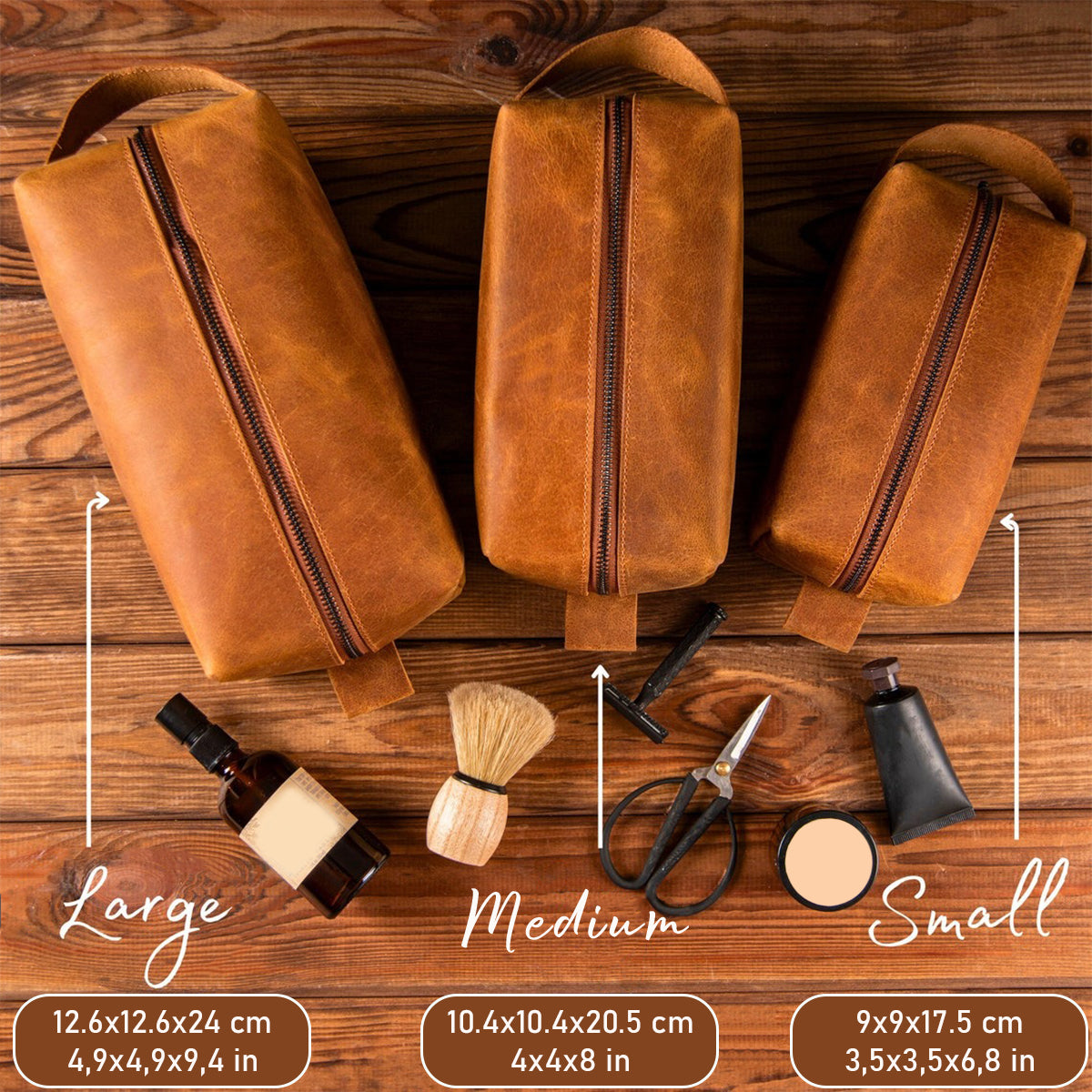 250th Anniversary - Personalized Veteran Leather Toiletry Bag