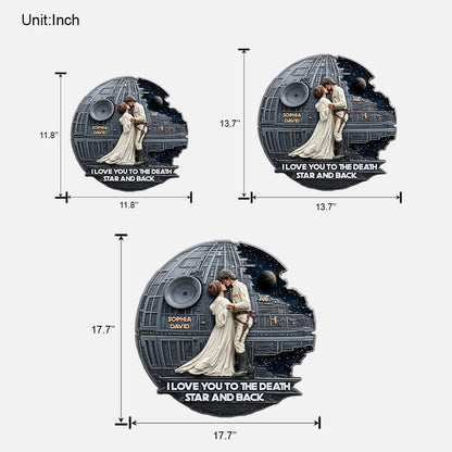 I Love You To The Death Star And Back - Personalized The Force Custom Shaped Wood Sign
