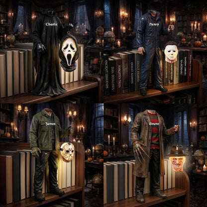 Horror Character No Head - Personalized Horror Character Bookshelf Lamp