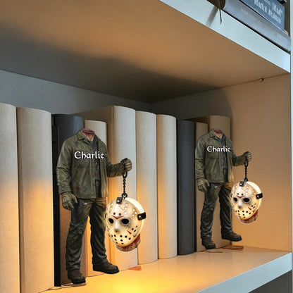 Horror Character No Head - Personalized Horror Character Bookshelf Lamp