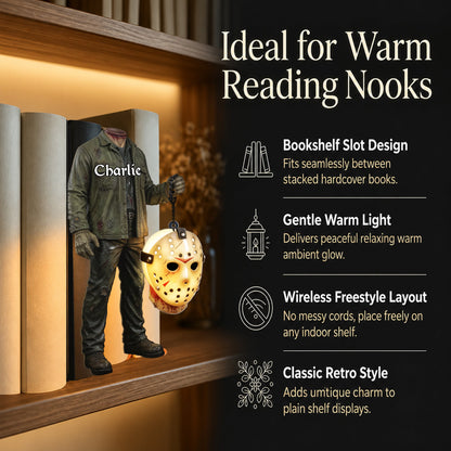 Horror Character No Head - Personalized Horror Character Bookshelf Lamp