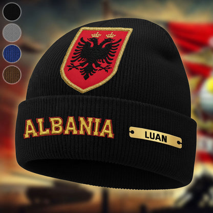 Proud Albania - Personalized Expats Beanie Hat