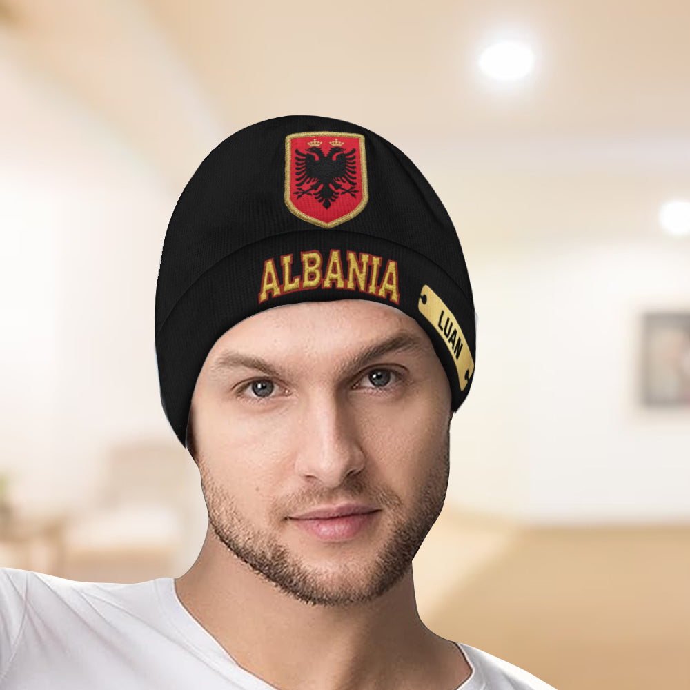 Proud Albania - Personalized Expats Beanie Hat