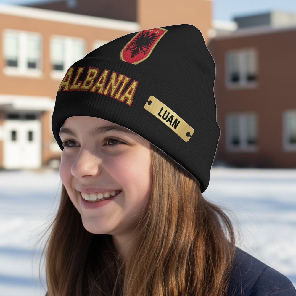 Proud Albania - Personalized Expats Beanie Hat