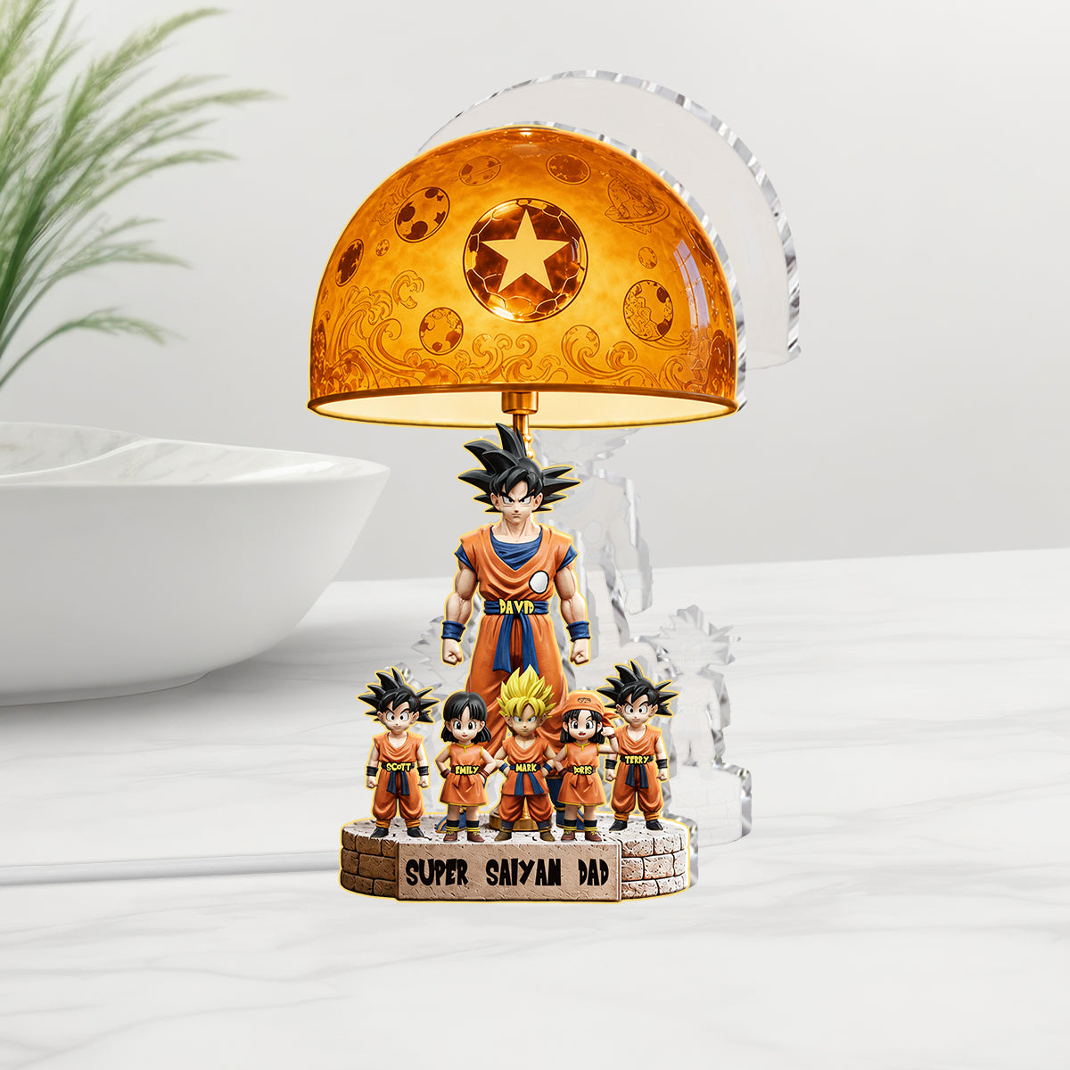 Best Dad Ever - Personalized Seven Balls Acrylic LED Night Light