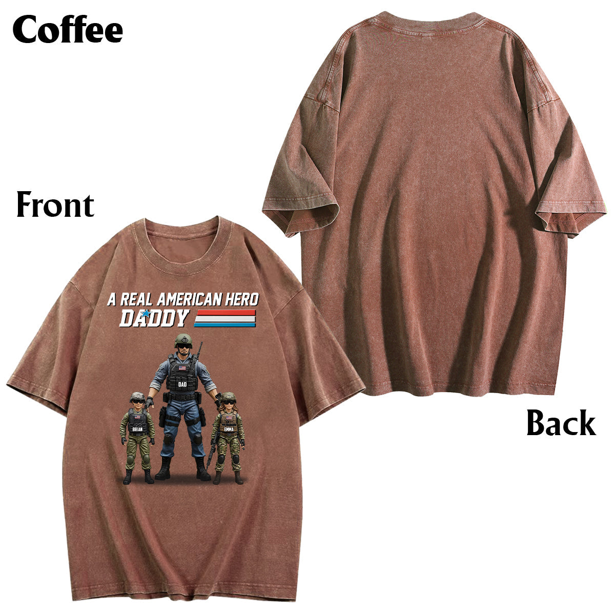 Dad You're My Hero - Personalized Father Wash T-Shirt