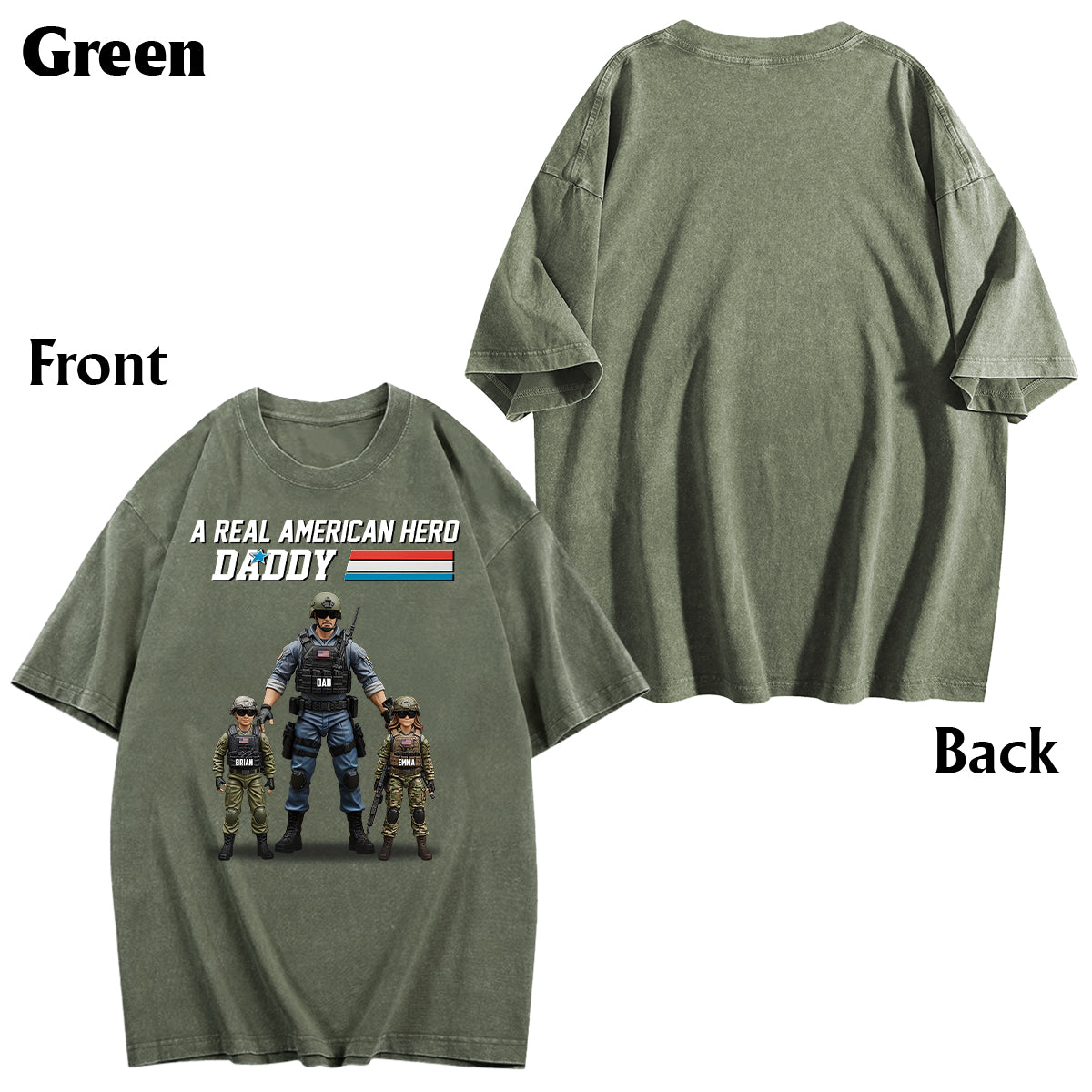 Dad You're My Hero - Personalized Father Wash T-Shirt