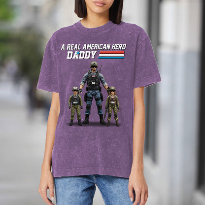 Dad You're My Hero - Personalized Father Wash T-Shirt
