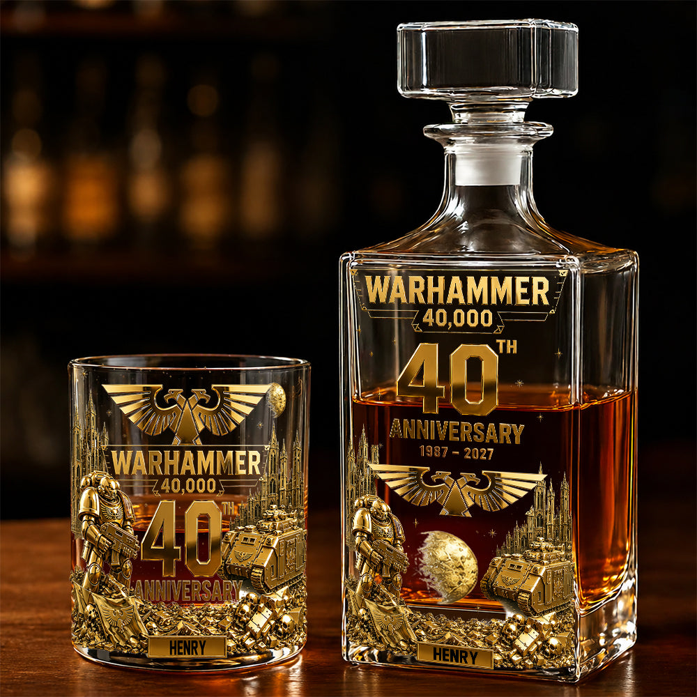 The Grimdark Millennium – 40th Anniversary - Personalized Endless War Whiskey Decanter Set