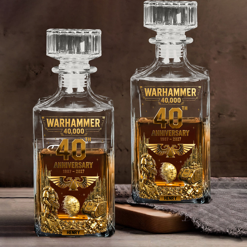 The Grimdark Millennium – 40th Anniversary - Personalized Endless War Whiskey Decanter Set