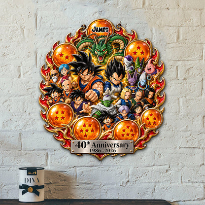 Anniversary - Personalized Seven Balls 3D Printed Cut Metal Sign