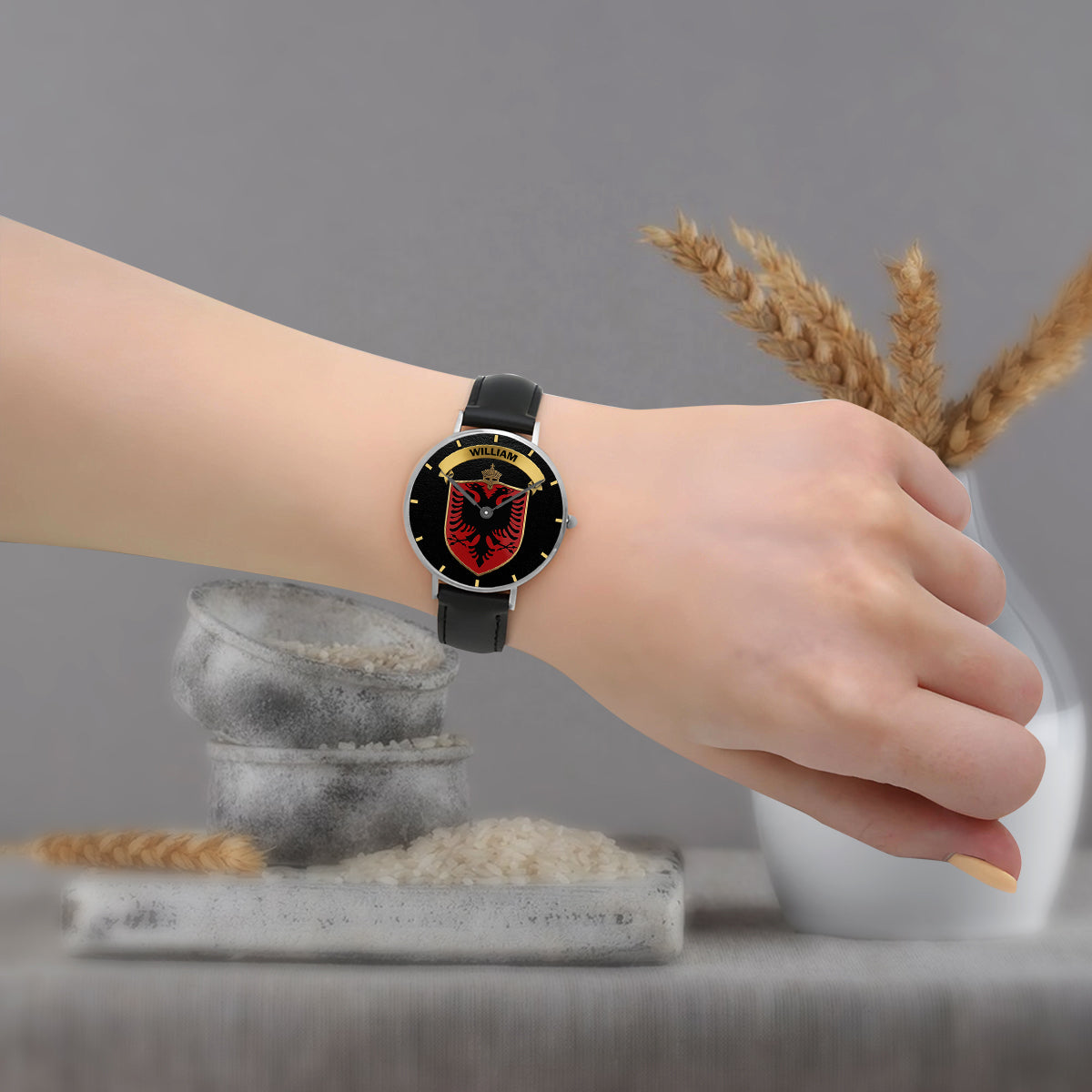 Proud Albania - Personalized Expats Hand Watch