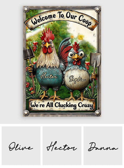 Welcome To Our Coop - Personalized Farmer Rectangle Metal Sign