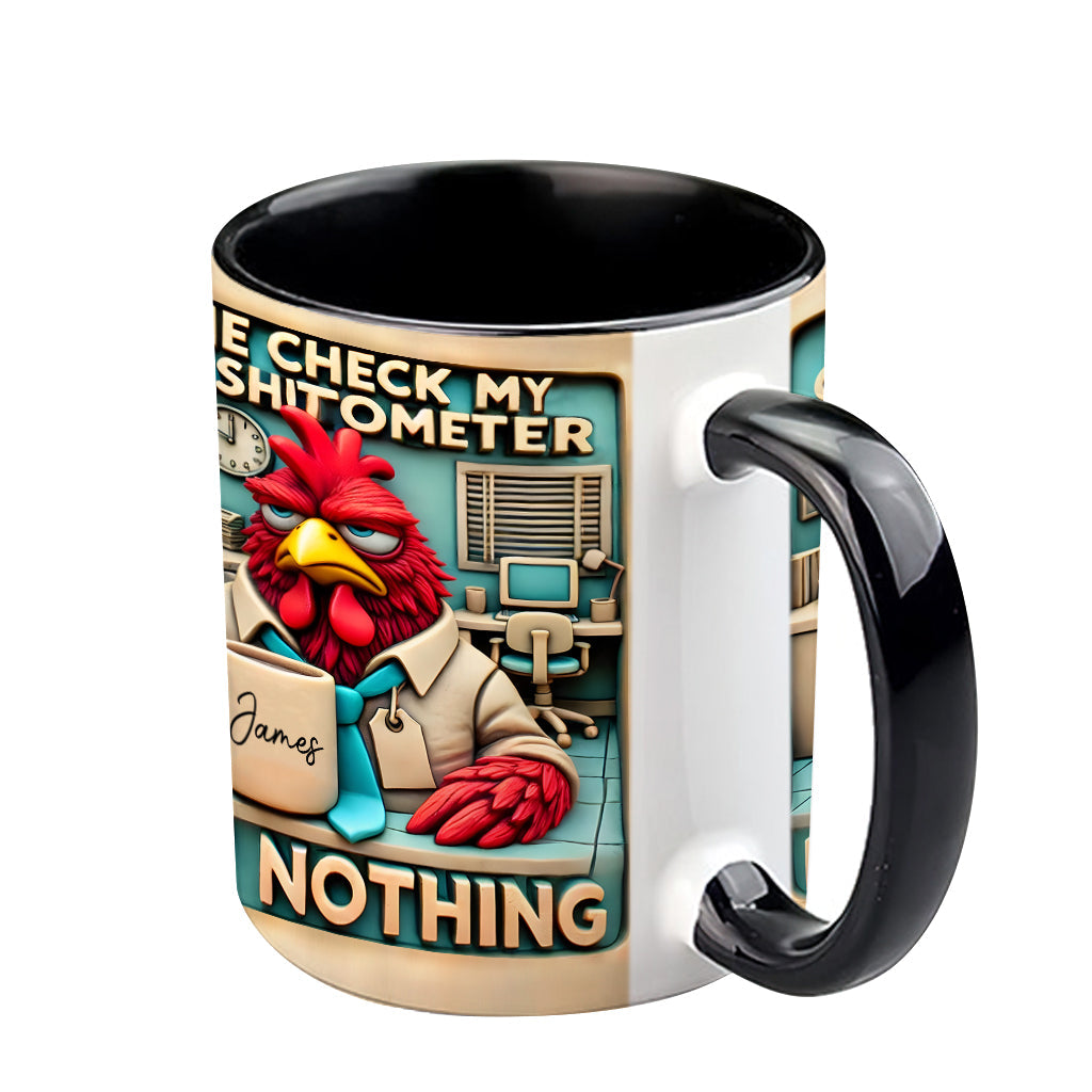 Let Me Check My Giveashitometer Nope Nothing - Personalized Colleague Accent Mug