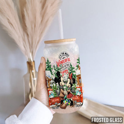 The Most Wonderful Time - Personalized Mouse Can Glass