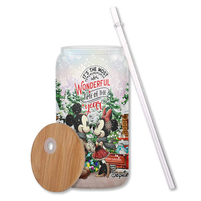 The Most Wonderful Time - Personalized Mouse Can Glass